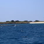 le bateau s'approche d'une île
