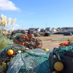 Filets de pêche sur le port